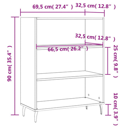 Armoire à étagères blanc 69,5x32,5x90 cm bois d'ingénierie