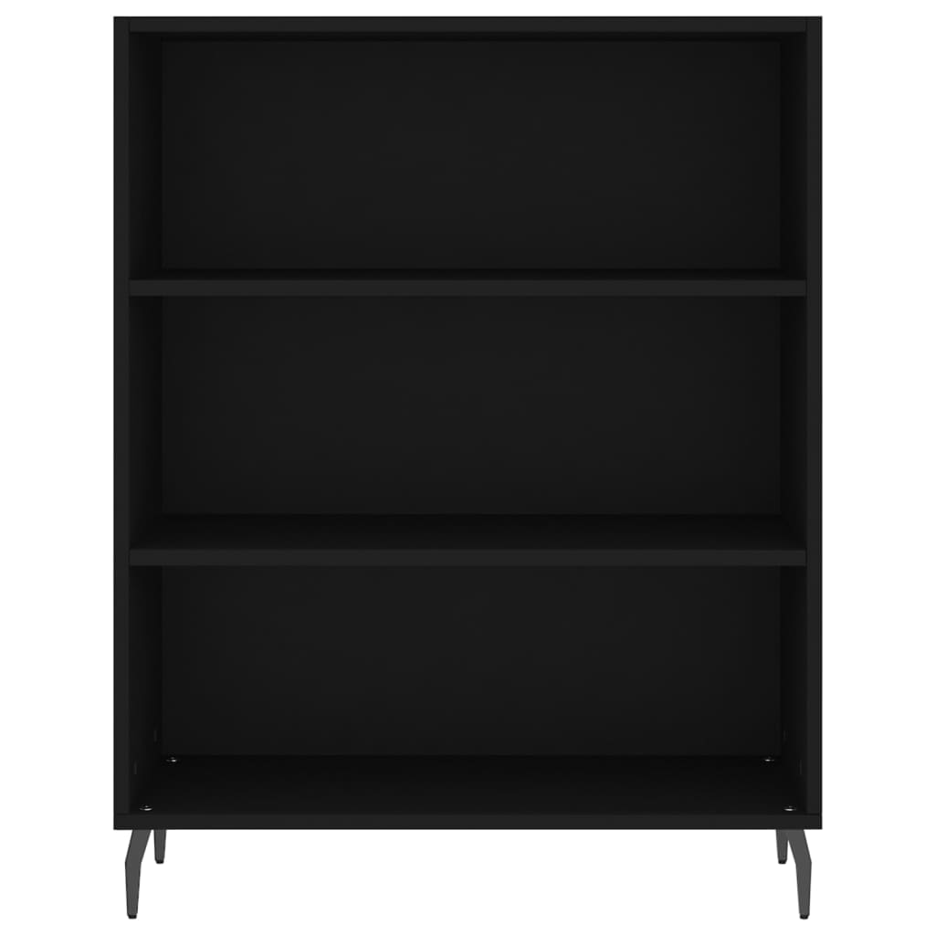 Armoire à étagères noir 69,5x32,5x90 cm bois d'ingénierie