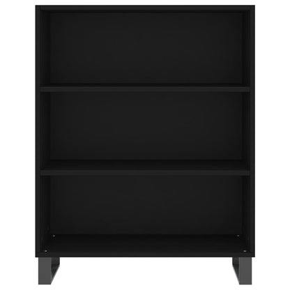 Armoire à étagères noir 69,5x32,5x90 cm bois d'ingénierie