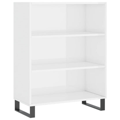 Armoire à étagères blanc brillant 69,5x32,5x90 cm