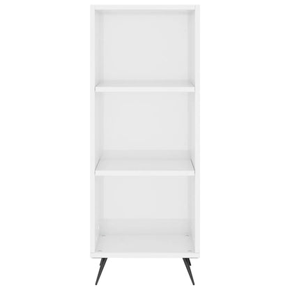 Armoire à étagères blanc brillant 34,5x32,5x90 cm