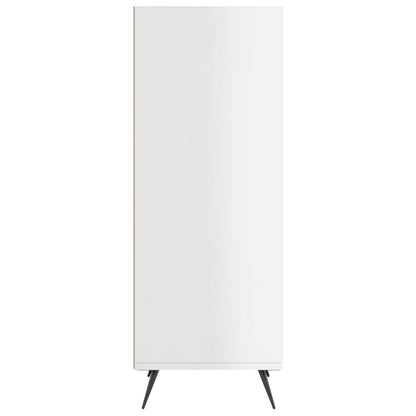 Armoire à étagères blanc brillant 34,5x32,5x90 cm