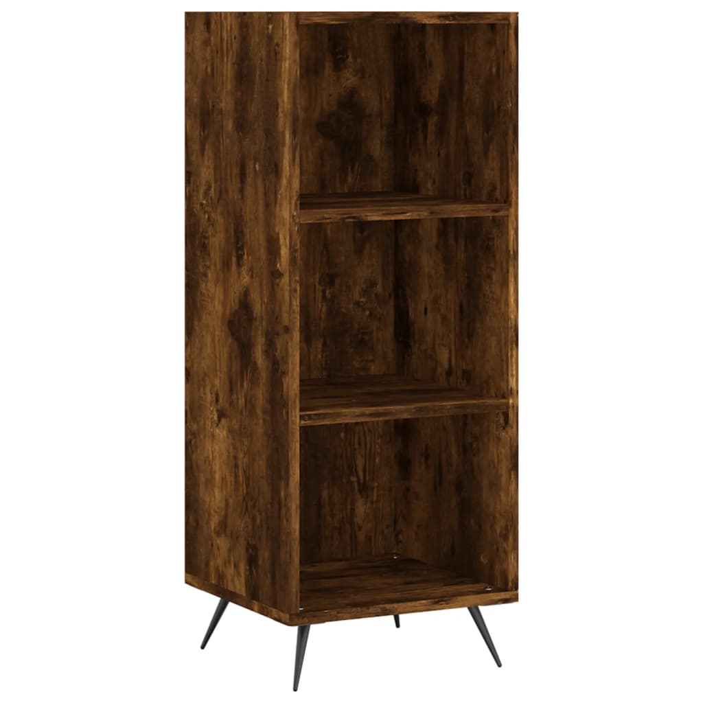 Armoire à étagères chêne fumé 34,5x32,5x90 cm bois d'ingénierie