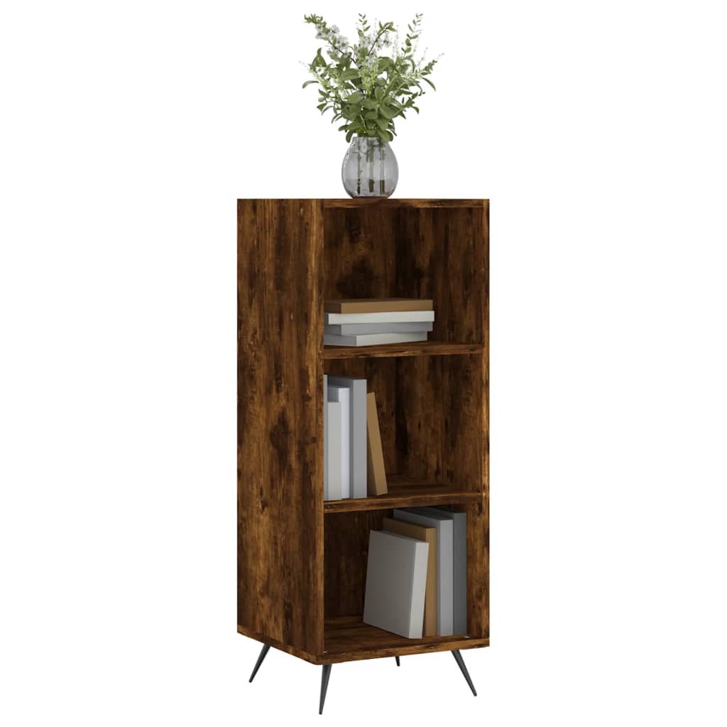 Armoire à étagères chêne fumé 34,5x32,5x90 cm bois d'ingénierie