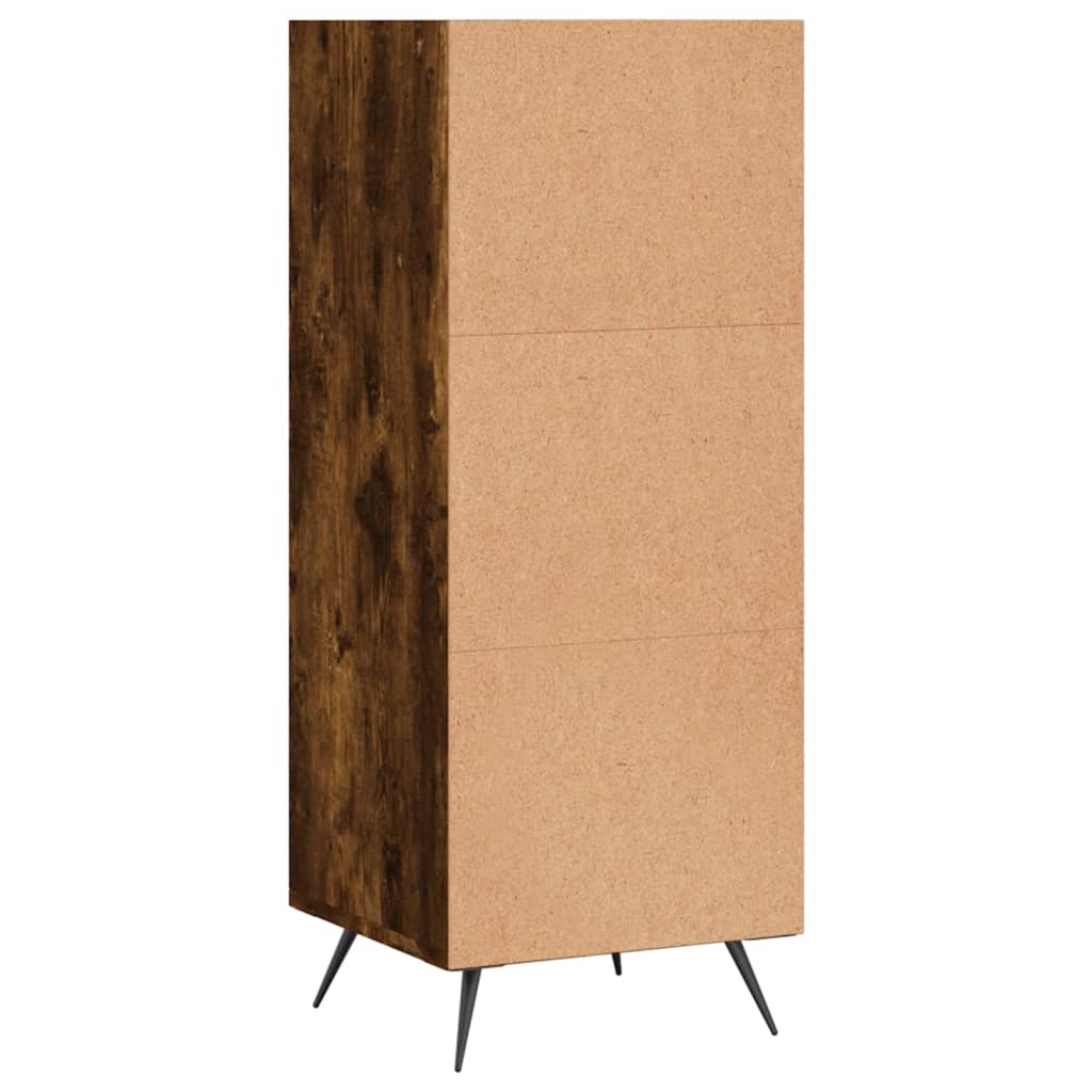 Armoire à étagères chêne fumé 34,5x32,5x90 cm bois d'ingénierie