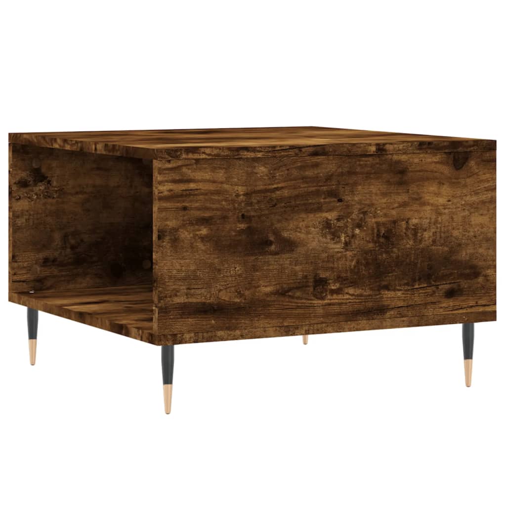 Table basse chêne fumé 55x55x36,5 cm bois d'ingénierie