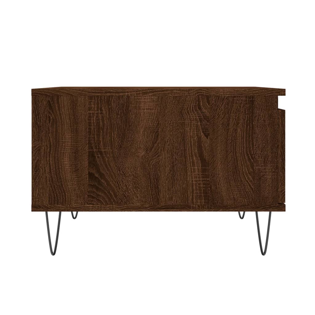 Table basse chêne marron 55x55x36,5 cm bois d'ingénierie