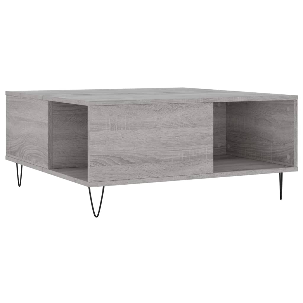 Table basse sonoma gris 80x80x36,5 cm bois d'ingénierie