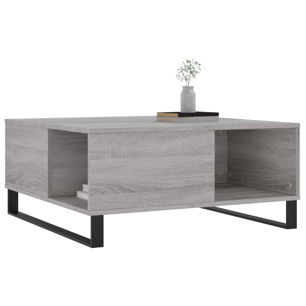 Table basse sonoma gris 80x80x36,5 cm bois d'ingénierie