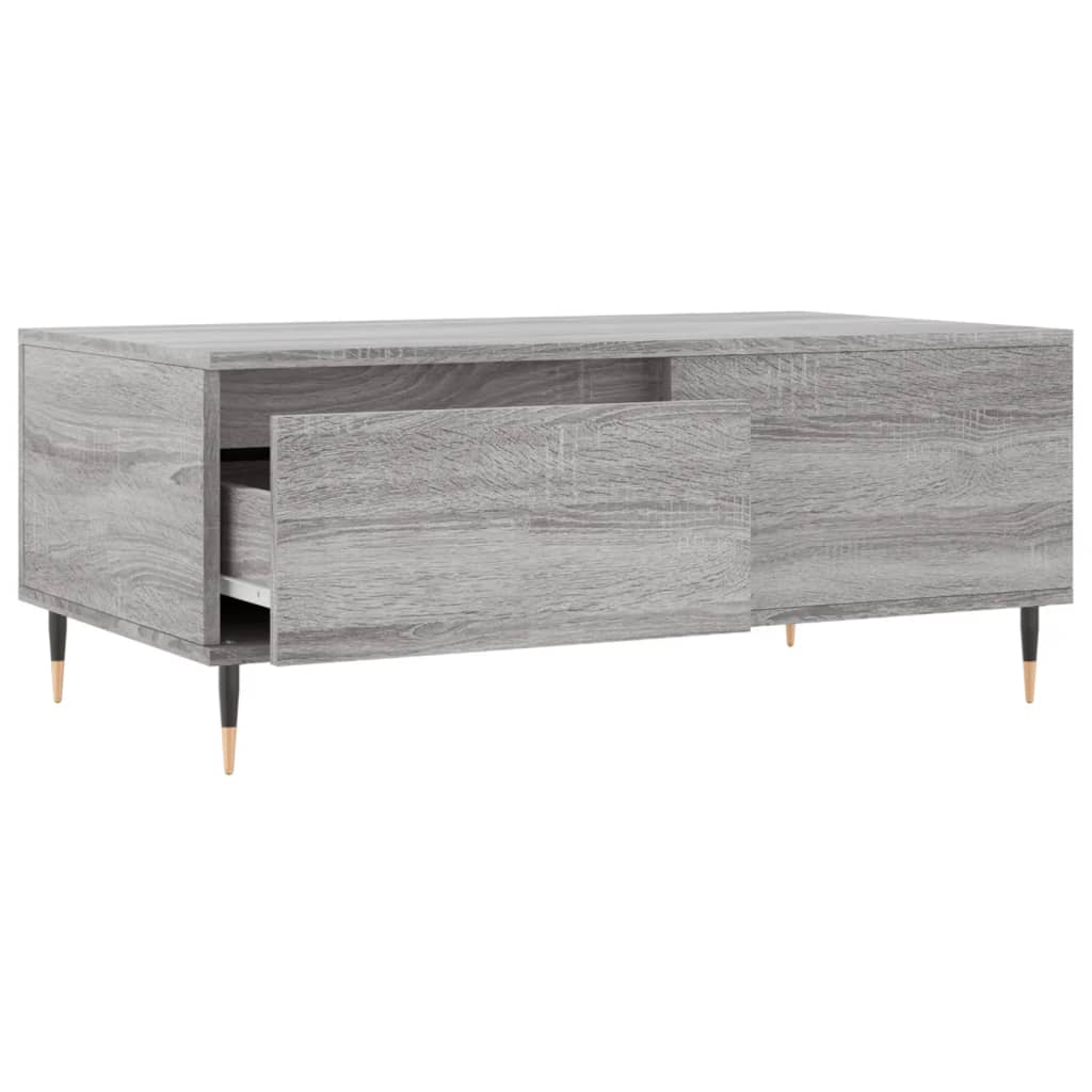 Table basse Sonoma gris 90x50x36,5 cm Bois d'ingénierie