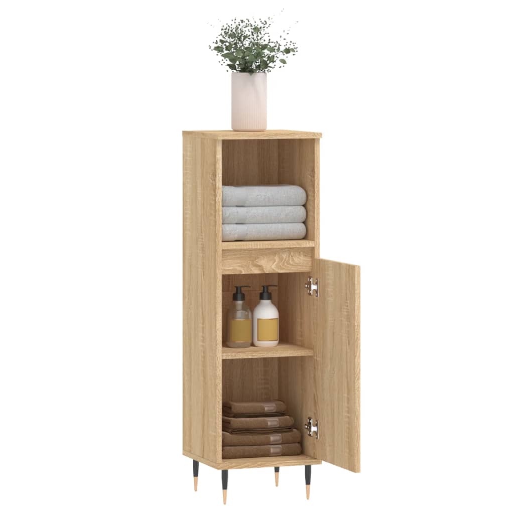 Armoire salle de bain chêne sonoma 30x30x100 cm