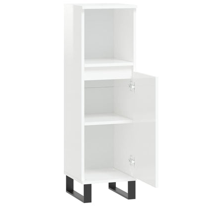 Armoire de salle de bain blanc brillant 30x30x100 cm