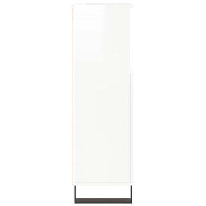 Armoire de salle de bain blanc brillant 30x30x100 cm