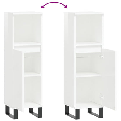 Armoire de salle de bain blanc brillant 30x30x100 cm