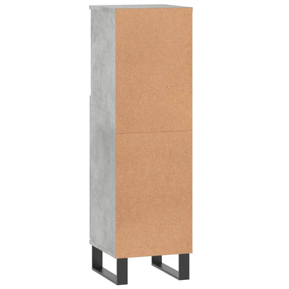 Armoire de salle de bain gris béton 30x30x100 cm