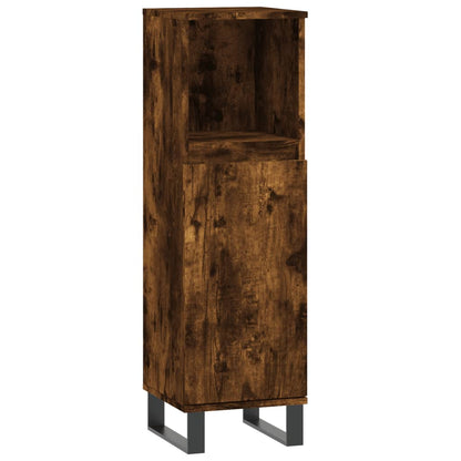 Armoire de bain chêne fumé 30x30x100 cm bois d'ingénierie