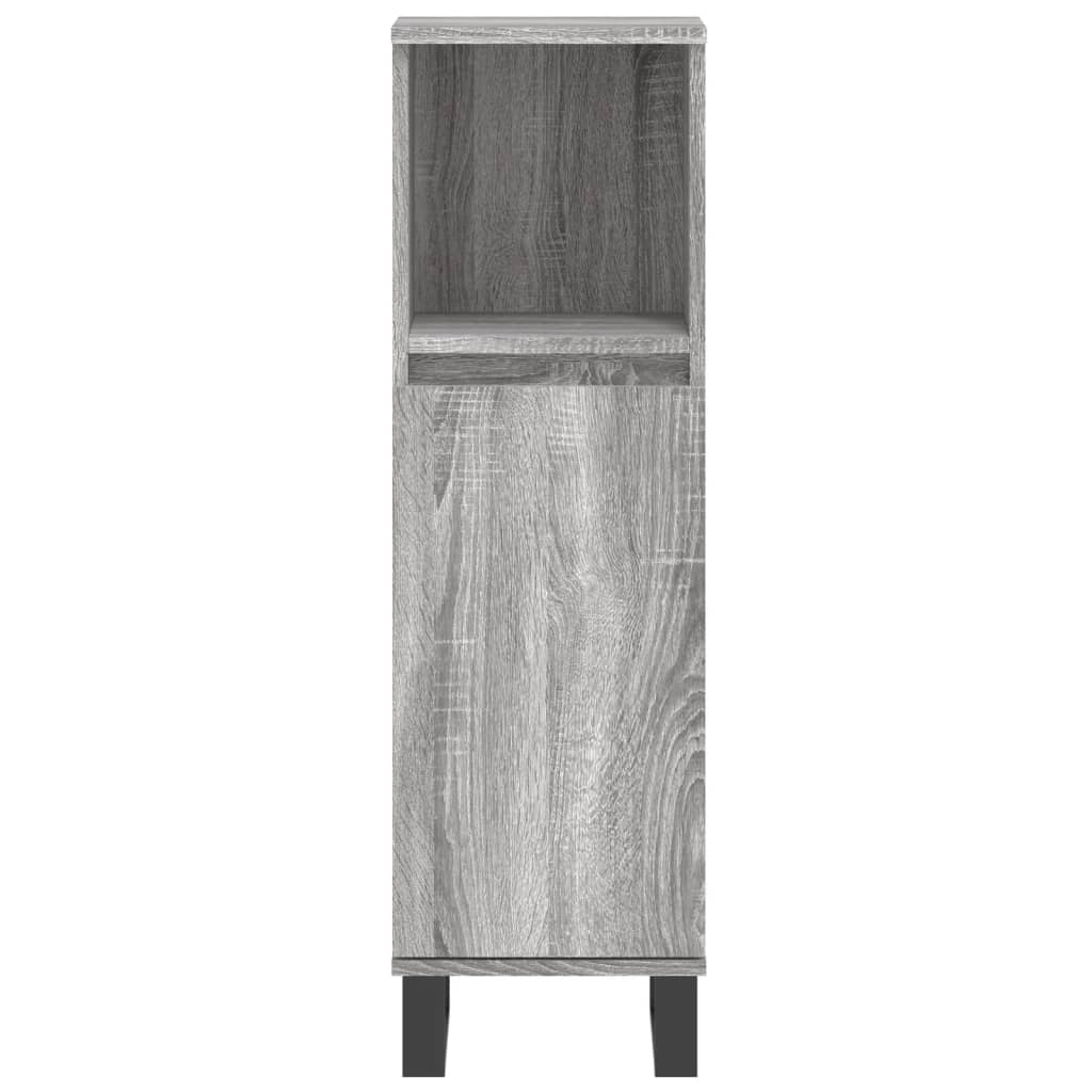 Armoire salle de bain sonoma gris 30x30x100 cm