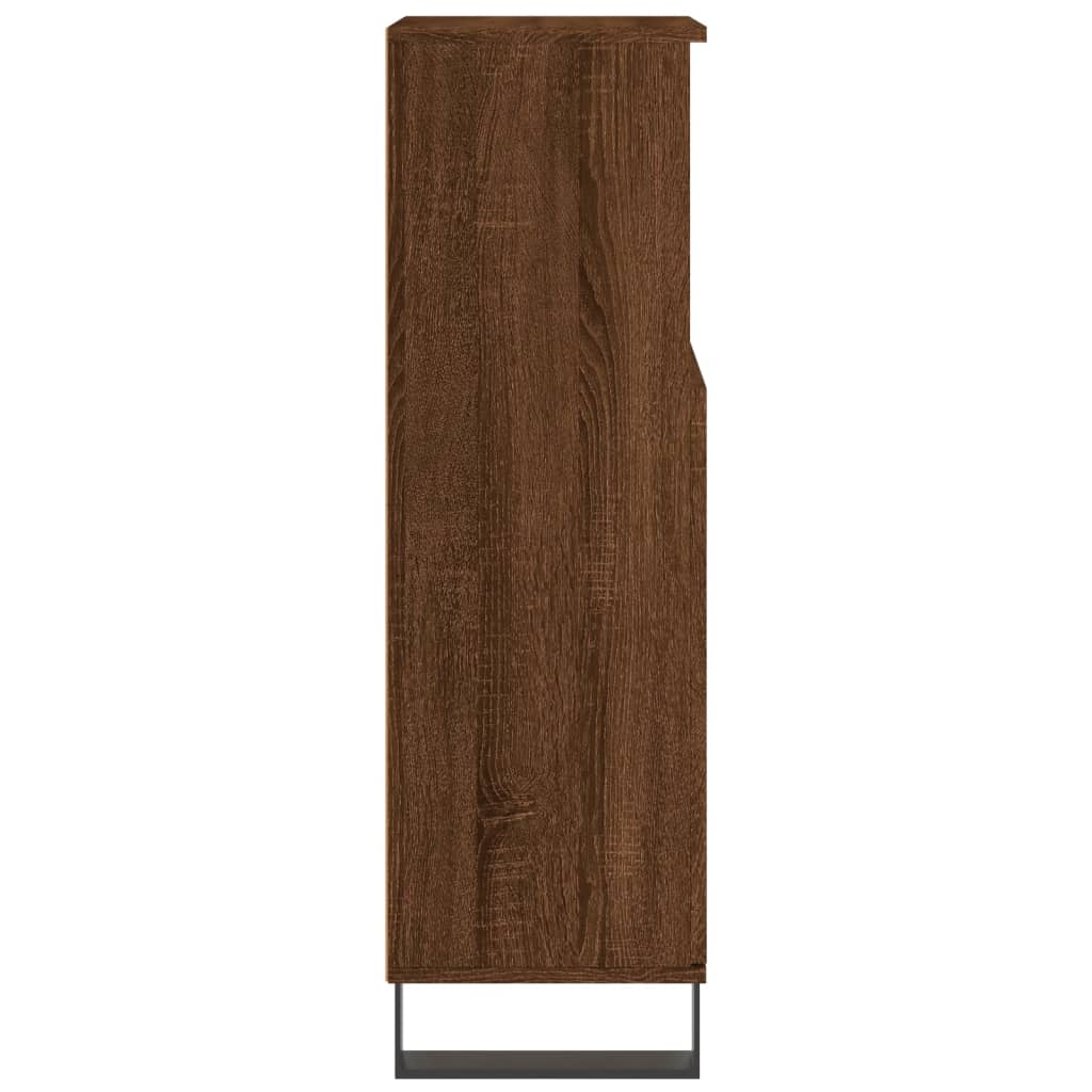 Armoire de bain chêne marron 30x30x100 cm bois d'ingénierie