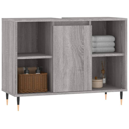 Armoire salle de bain sonoma gris 80x33x60 cm bois d'ingénierie