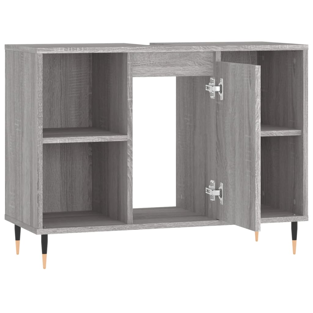 Armoire salle de bain sonoma gris 80x33x60 cm bois d'ingénierie