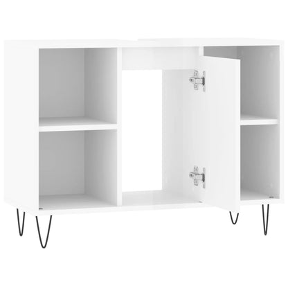 Armoire de salle de bain blanc brillant 80x33x60 cm