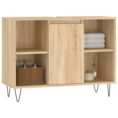 Armoire salle de bain chêne sonoma 80x33x60cm bois d'ingénierie