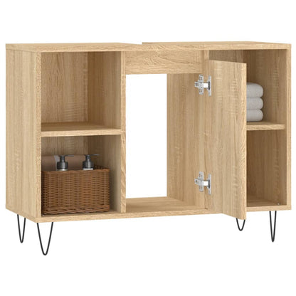 Armoire salle de bain chêne sonoma 80x33x60cm bois d'ingénierie