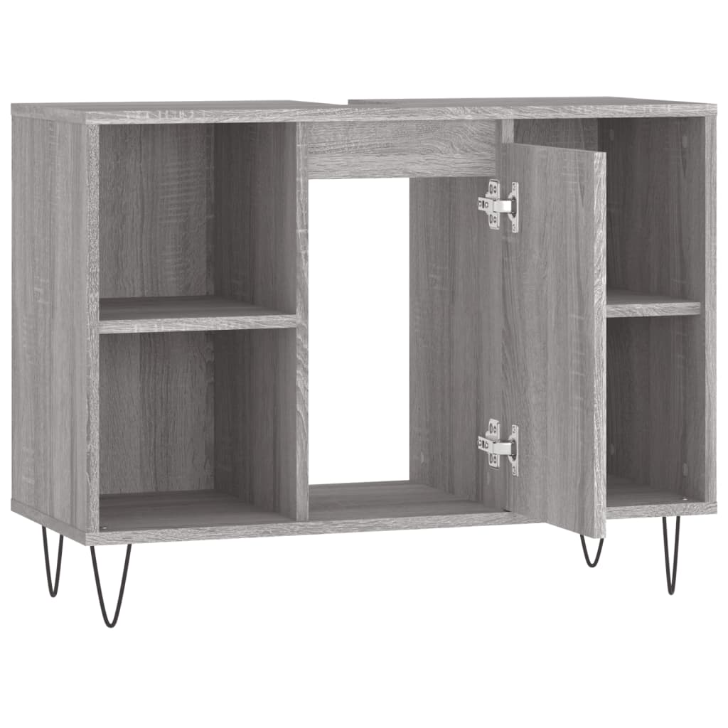 Armoire salle de bain sonoma gris 80x33x60 cm bois d'ingénierie