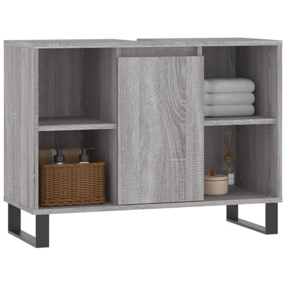 Armoire salle de bain sonoma gris 80x33x60 cm bois d'ingénierie