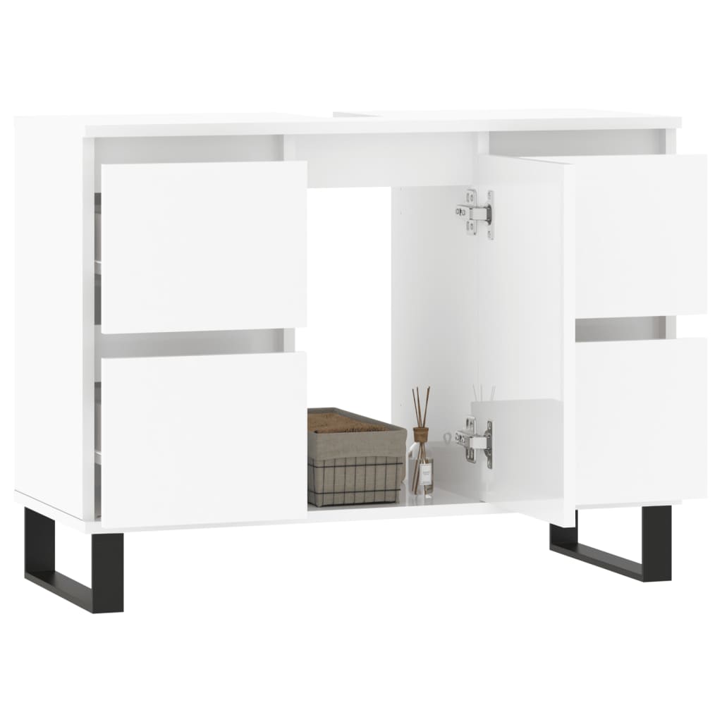 Armoire de salle de bain blanc brillant 80x33x60 cm