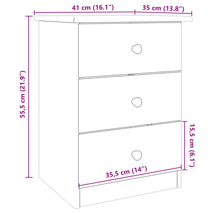 Table de chevet ALTA 41x35x55,5 cm bois de pin massif