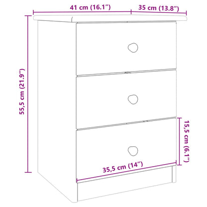 Table de chevet ALTA blanc 41x35x55,5 cm bois de pin massif