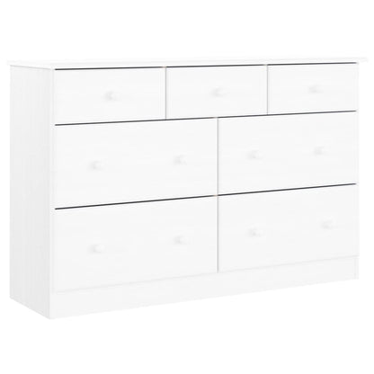 Commode ALTA blanc 112x35x73 cm bois massif de pin