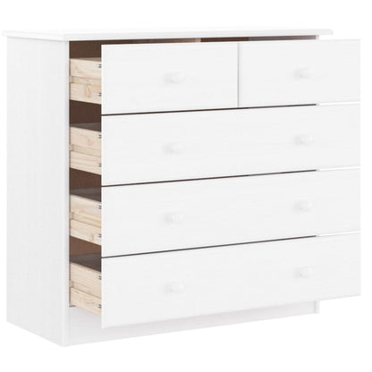 Commode ALTA blanc 77x35x73 cm bois massif de pin