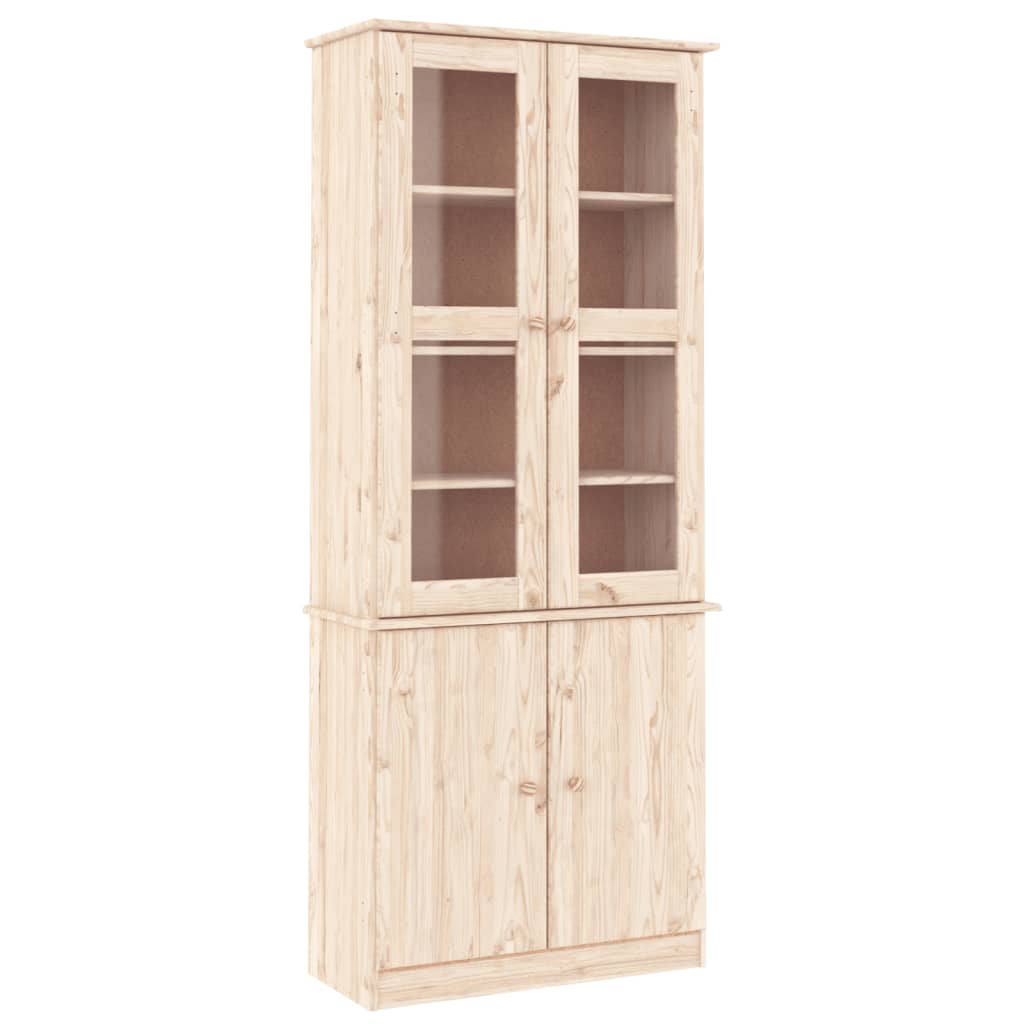 Vitrine en verre ALTA 77x35x186,5 cm bois de pin massif