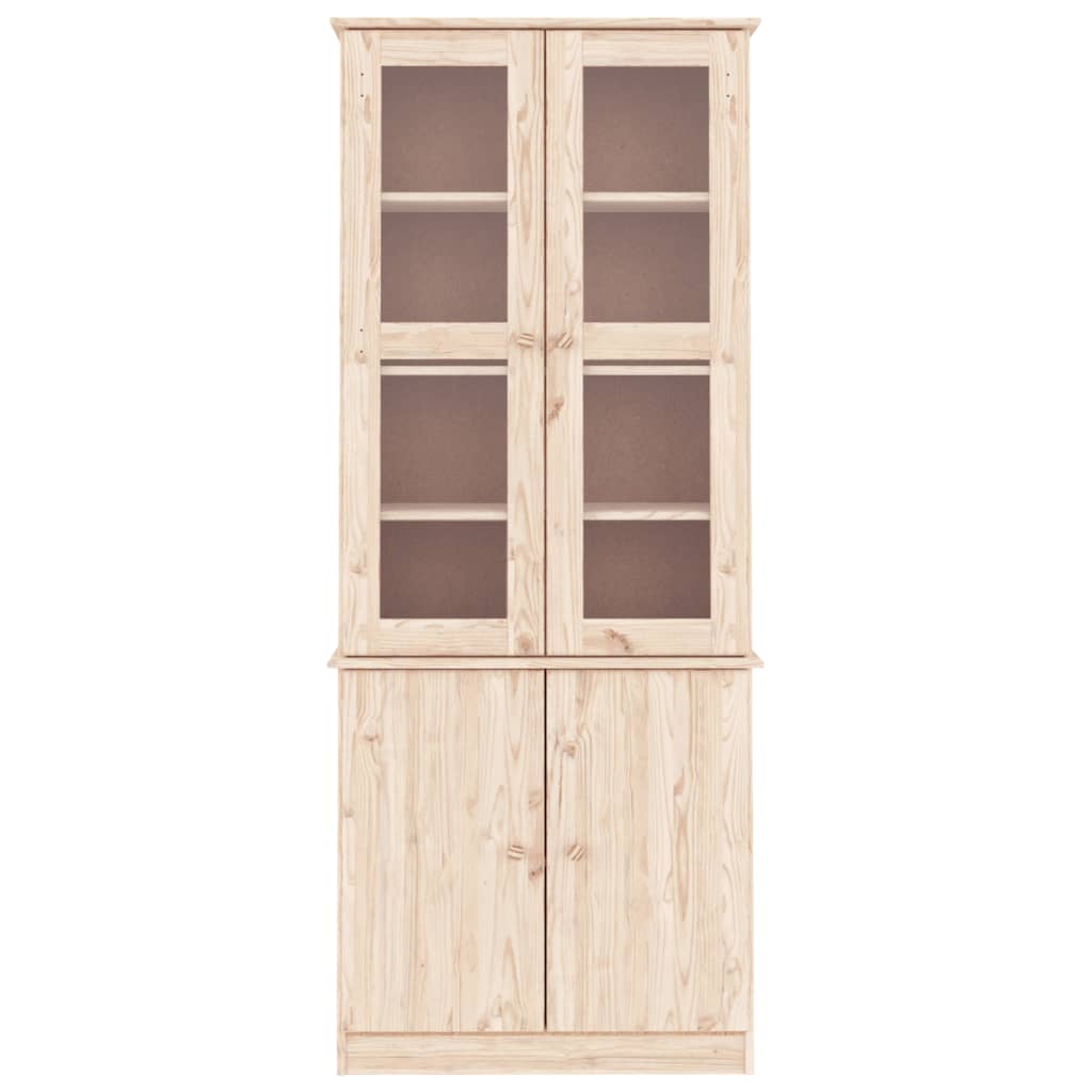 Vitrine en verre ALTA 77x35x186,5 cm bois de pin massif