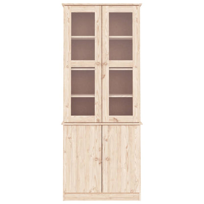 Vitrine en verre ALTA 77x35x186,5 cm bois de pin massif