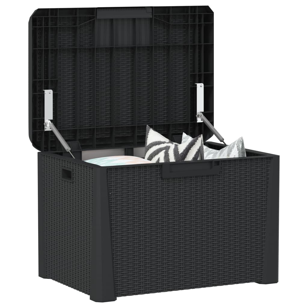 Boîte de rangement de jardin anthracite 125 L PP