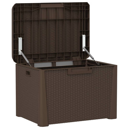 Boîte de rangement de jardin marron 125 L PP