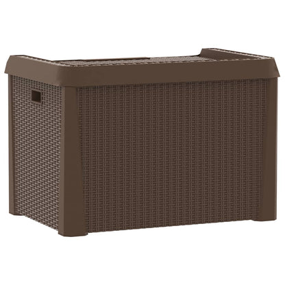 Boîte de rangement de jardin marron 125 L PP