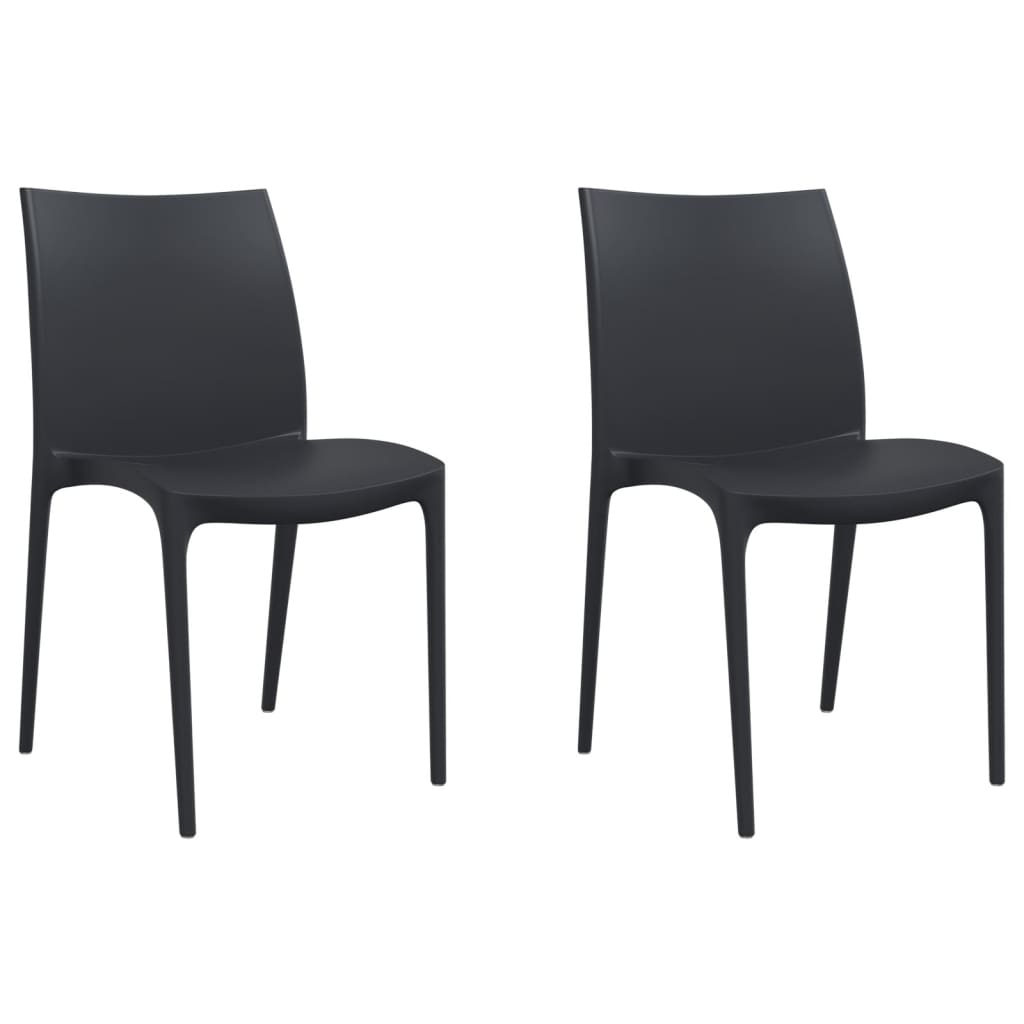 Chaises de jardin lot de 2 anthracite 50x46x80 cm polypropylène