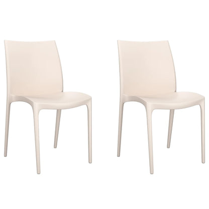 Chaises de jardin lot de 2 crème 50x46x80 cm polypropylène