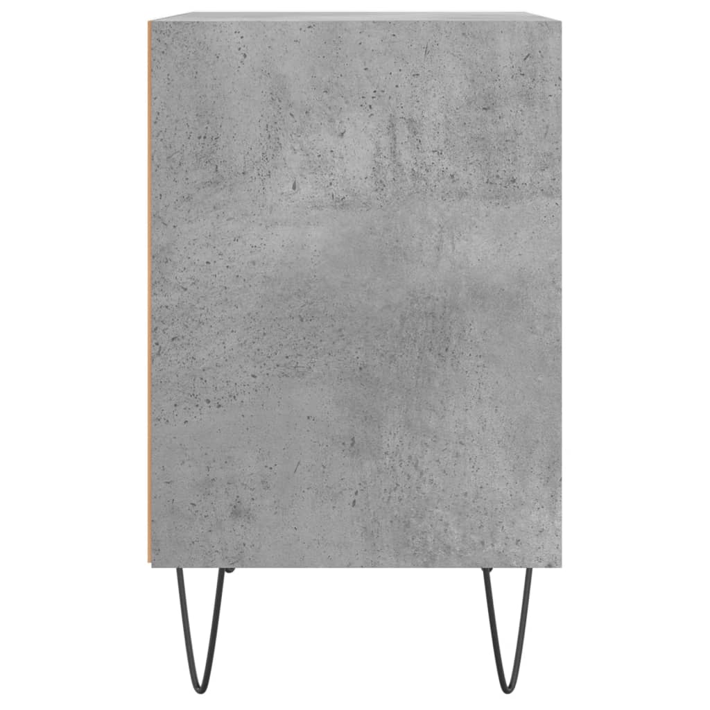 Table de chevet gris béton 40x30x50 cm bois d'ingénierie