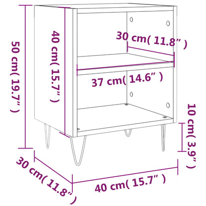 Table de chevet gris béton 40x30x50 cm bois d'ingénierie