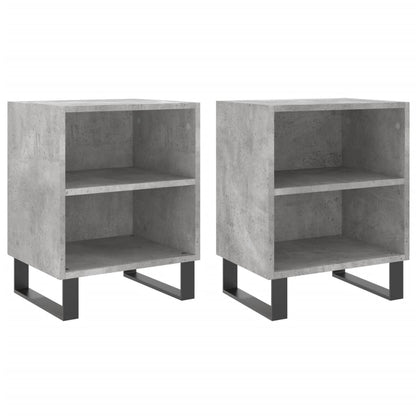 Tables de chevet 2 pcs gris béton 40x30x50 cm bois d'ingénierie