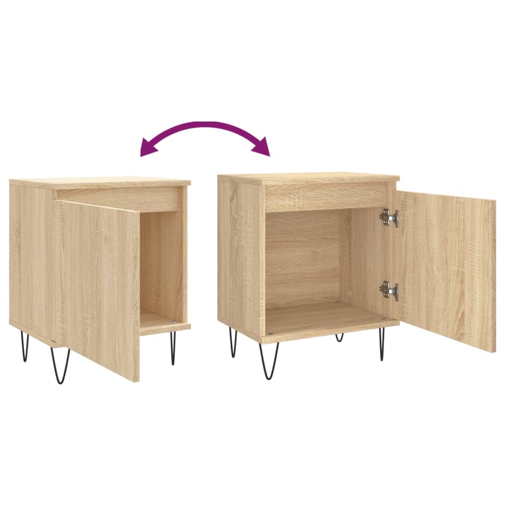 Tables de chevet 2pcs chêne sonoma 40x30x50cm bois d'ingénierie