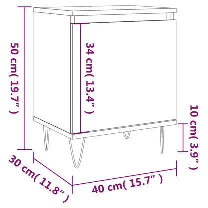 Table de chevet chêne marron 40x30x50 cm bois d'ingénierie