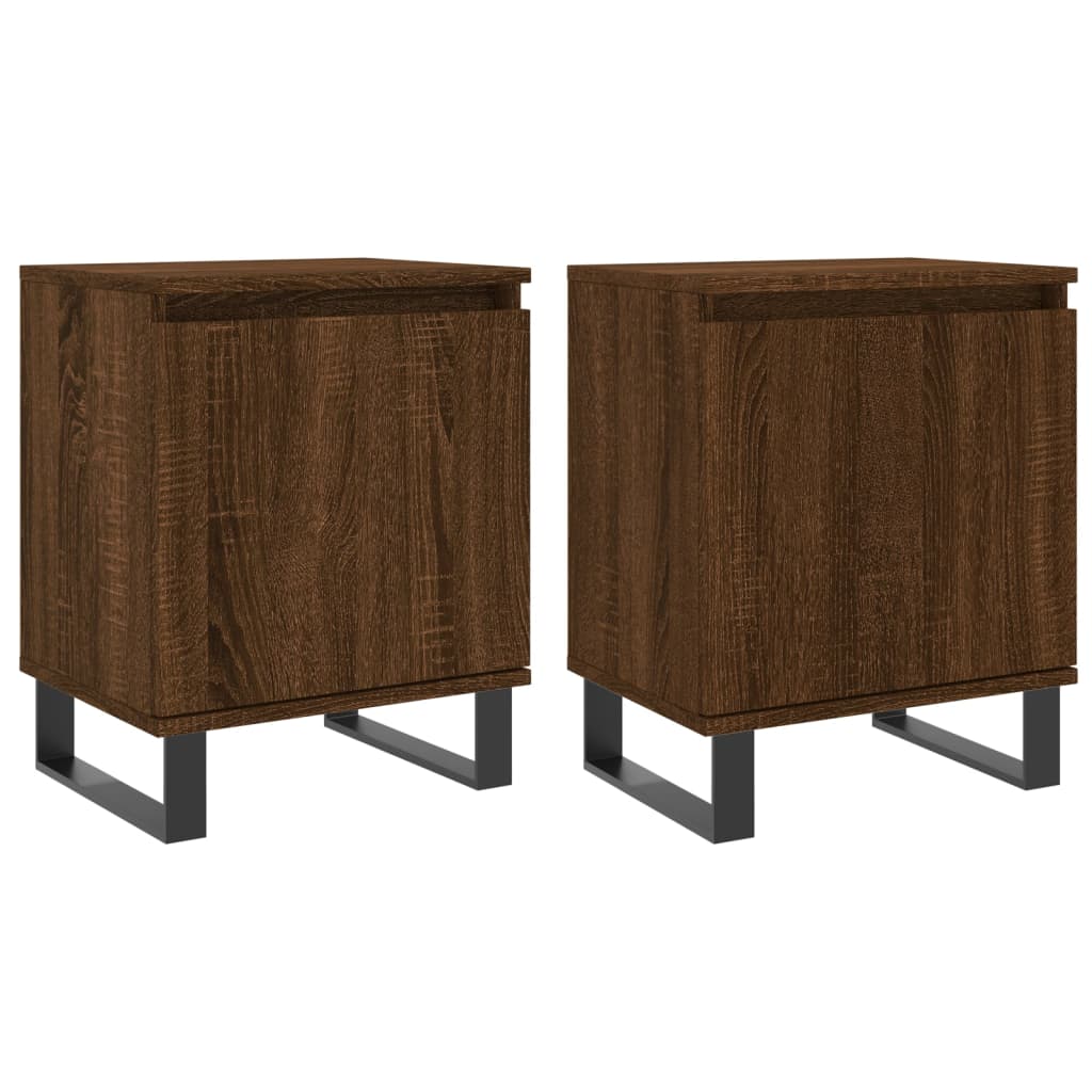 Tables de chevet 2pcs chêne marron 40x30x50cm bois d'ingénierie