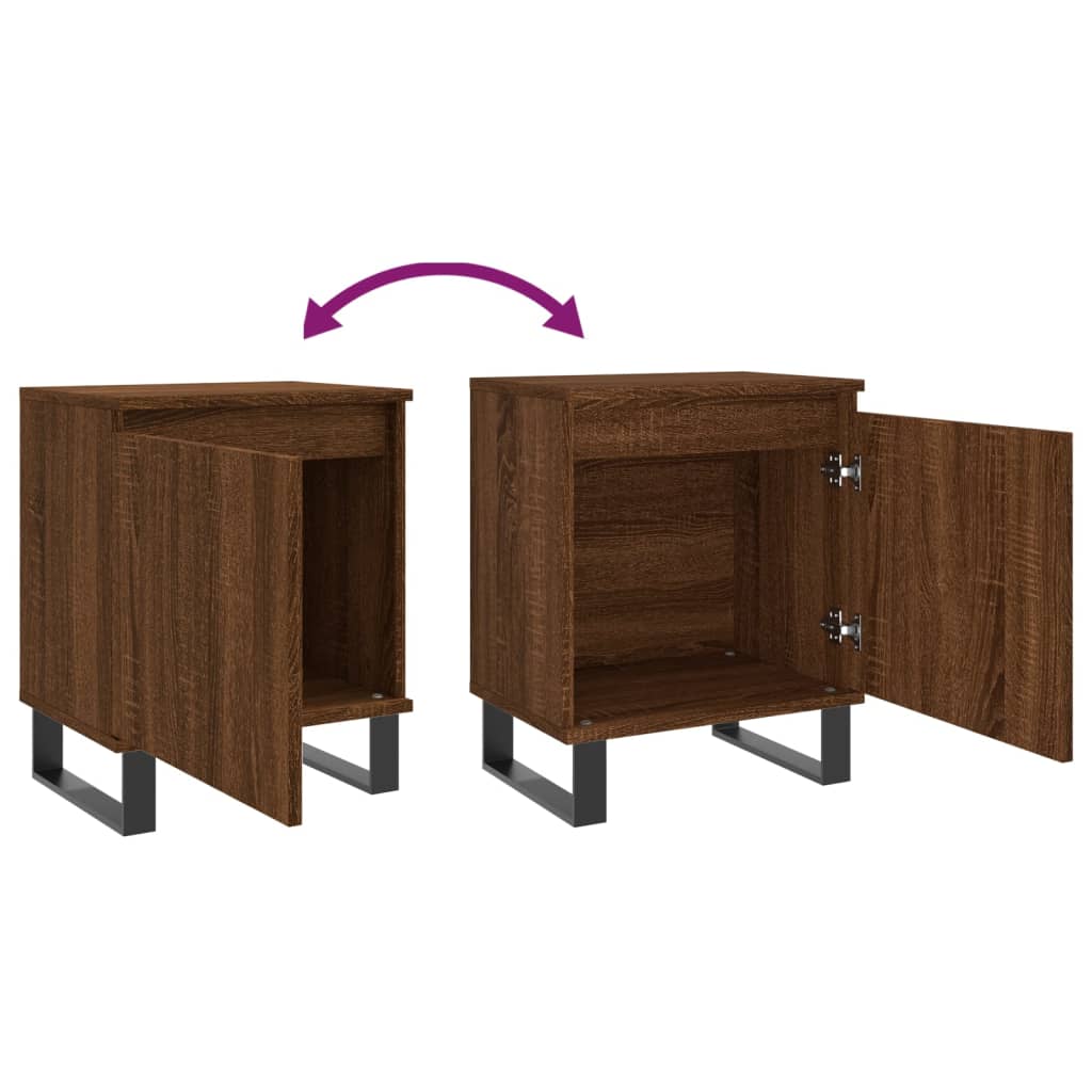 Tables de chevet 2pcs chêne marron 40x30x50cm bois d'ingénierie