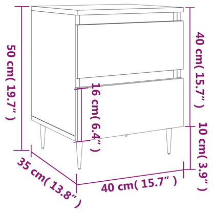 Tables de chevet 2 pcs chêne sonoma 40x35x50 cm bois ingénierie